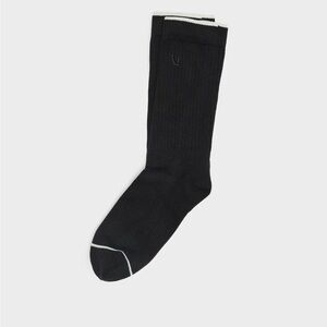 Vuori V1 Black Crew Socks with White Trim